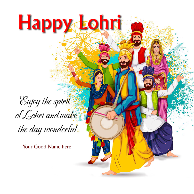 Happy Lohri Wishes 2024 Message with name