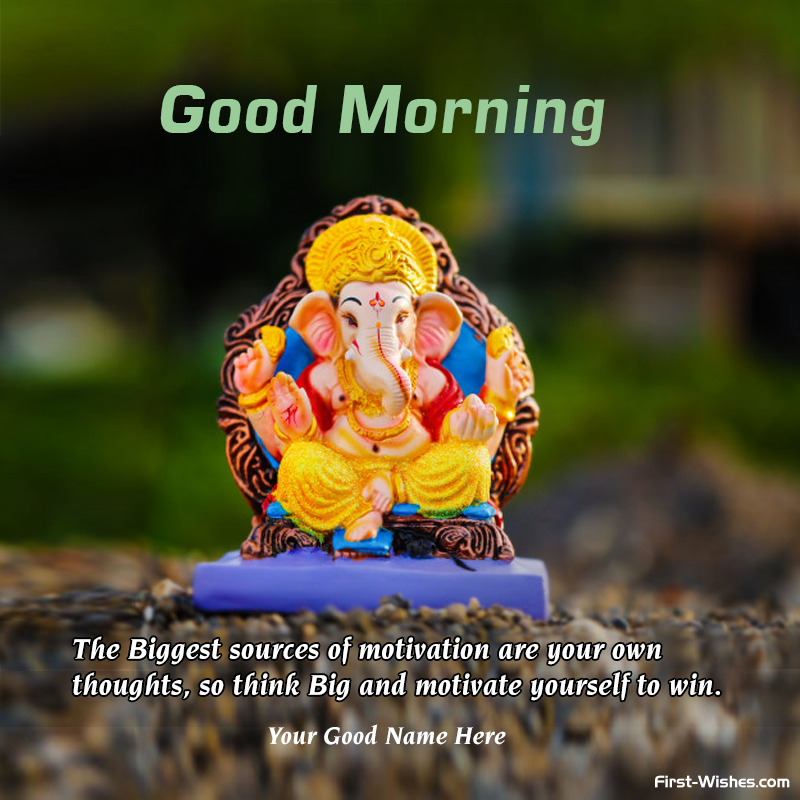 Good Morning Image with Lord Ganesha Wishes