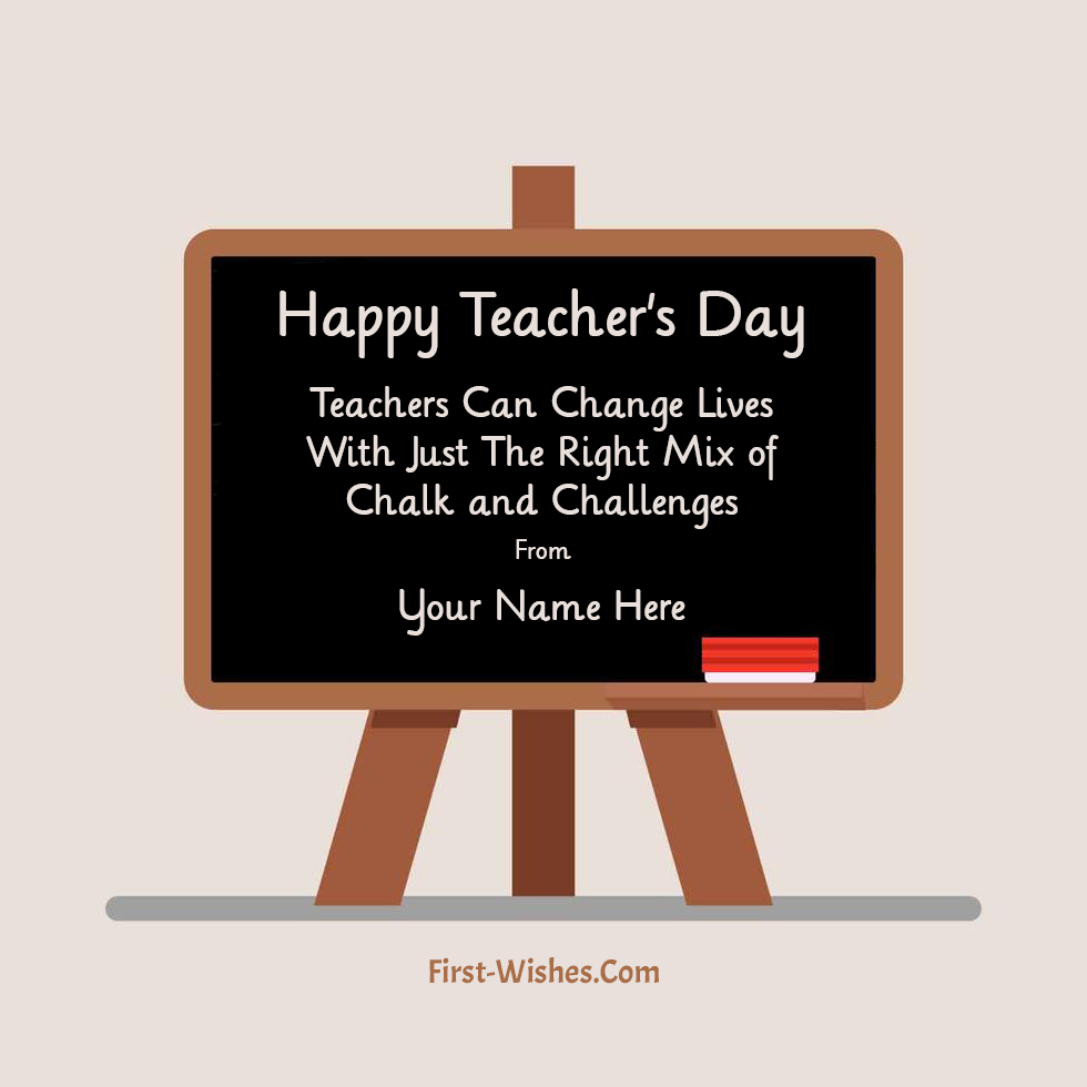 Teacher's Day Quotes Image Wishes With Name Card