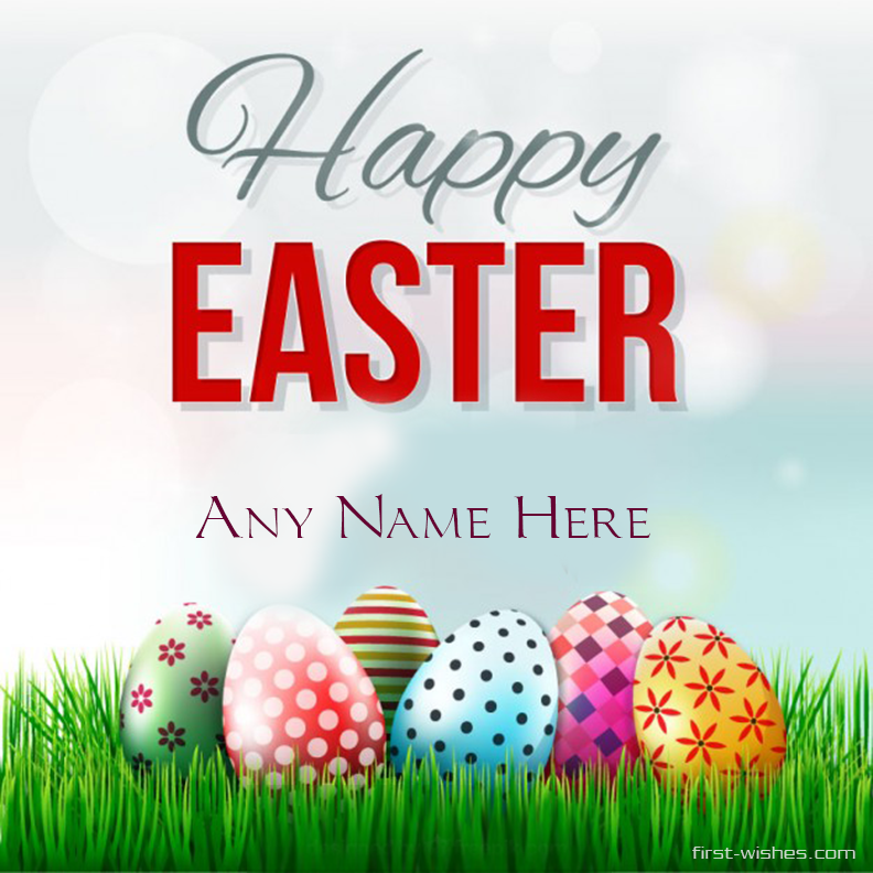 Happy Easter 2024 Images Card With Name Wishes