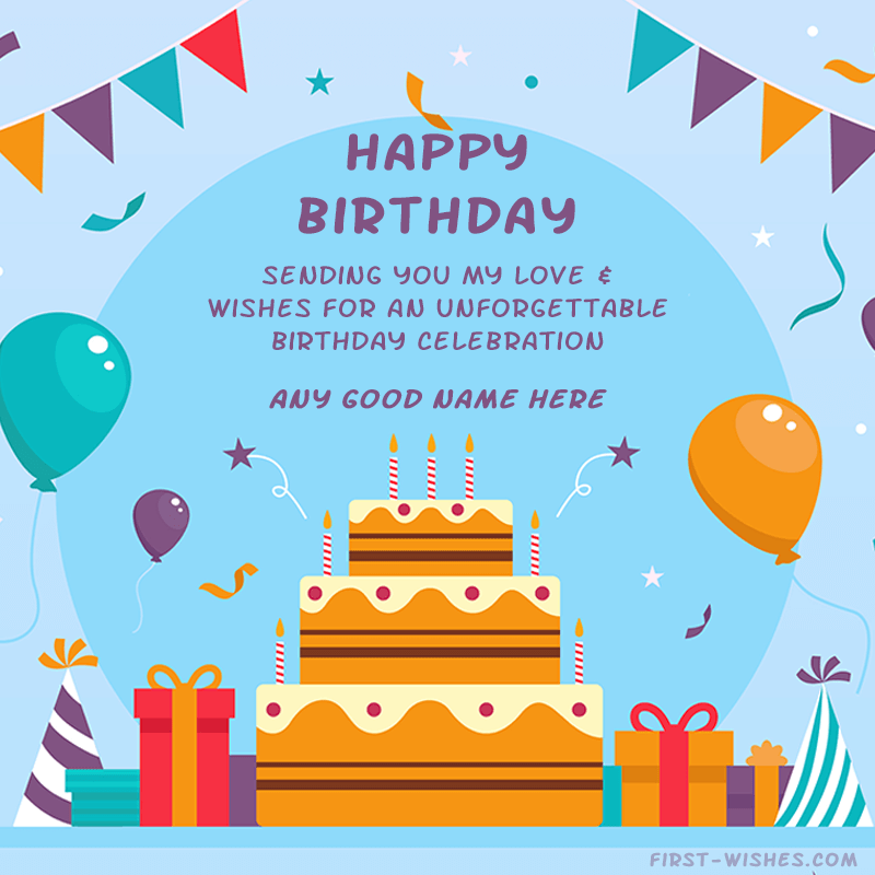 Birthday Wishes with name and photo editor