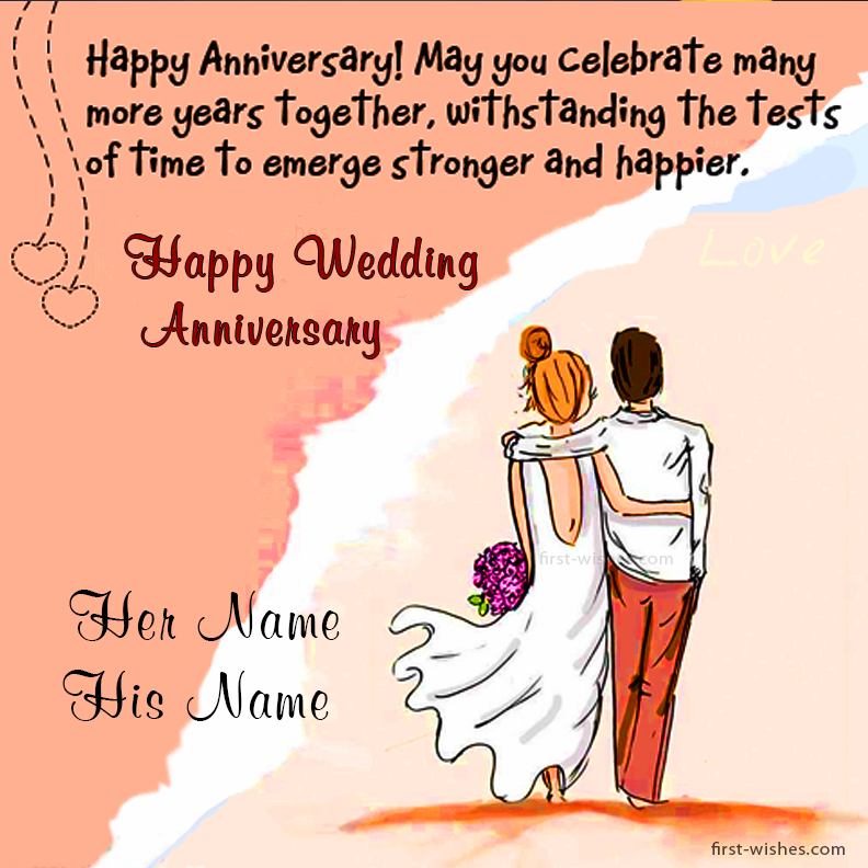 Happy Wedding Anniversary Quotes Image With Name First Wishes