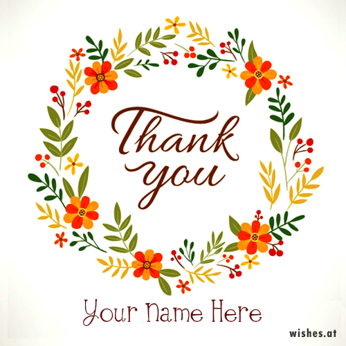 Thank You Image With Name - Thank You Card  First Wishes