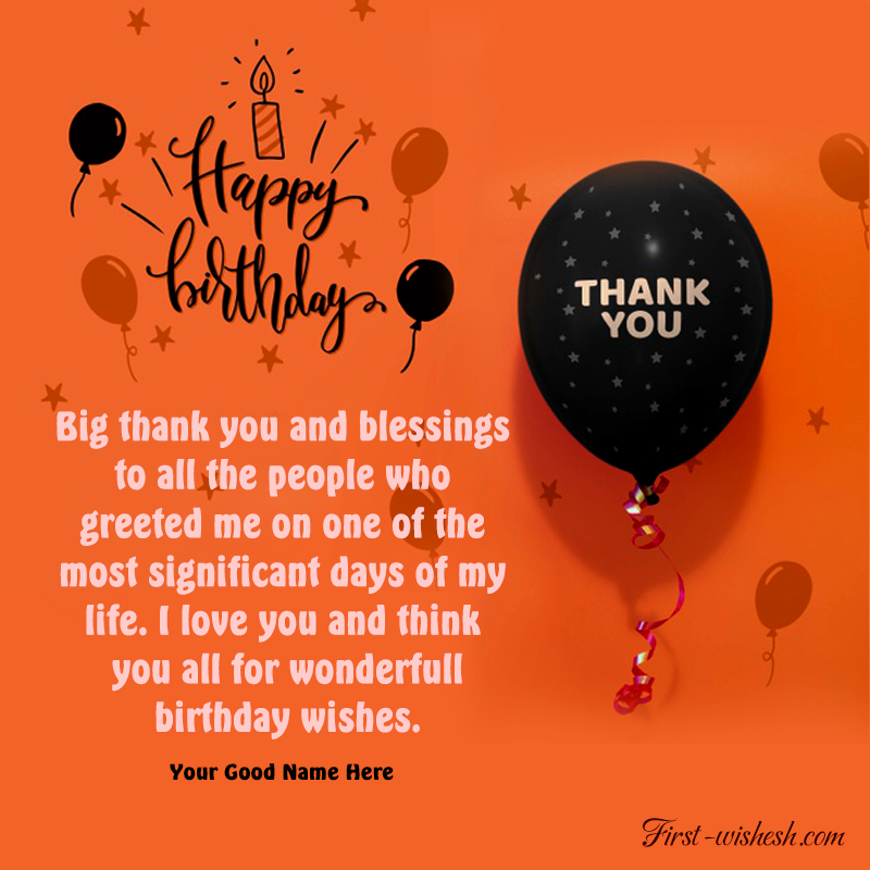 Thank You For Birthday Wishes Image with name