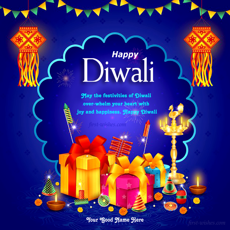 Make Online Happy Diwali Greeting Card 2022 with your photo