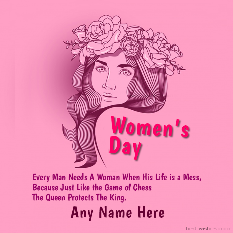 Happy Women's Day 2024 Images Wishes with name