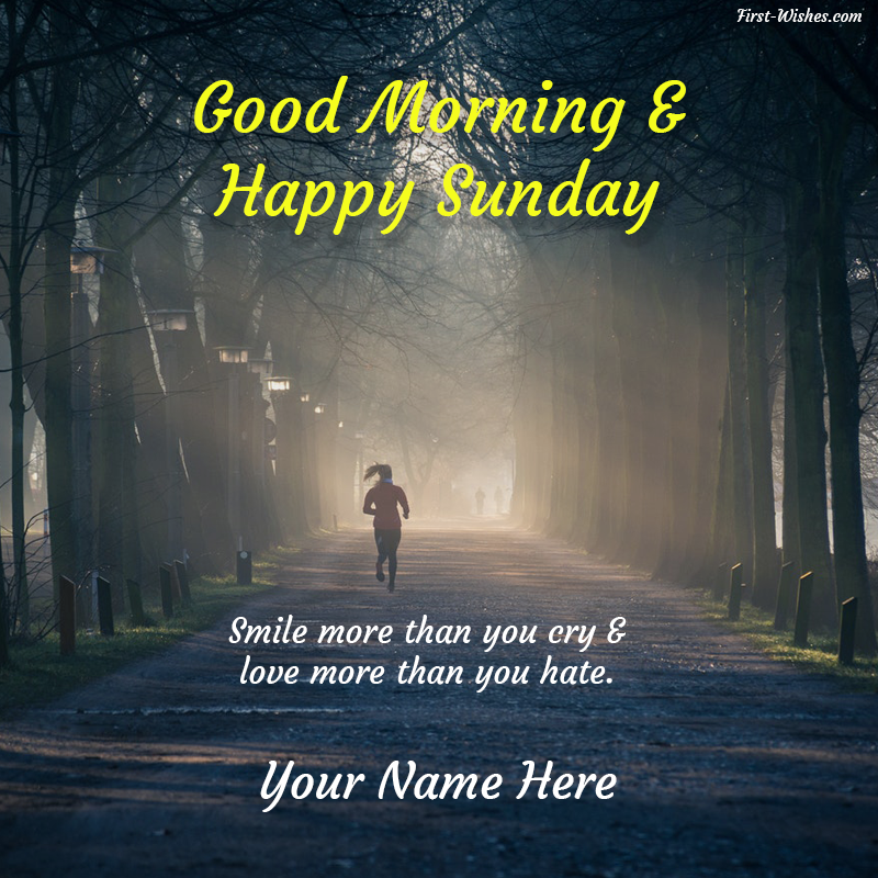 Good Morning Happy Sunday Quotes Image with Name