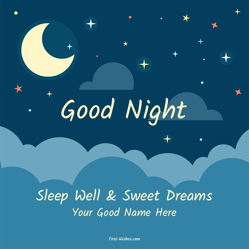 Good Night Love wishes Image with name