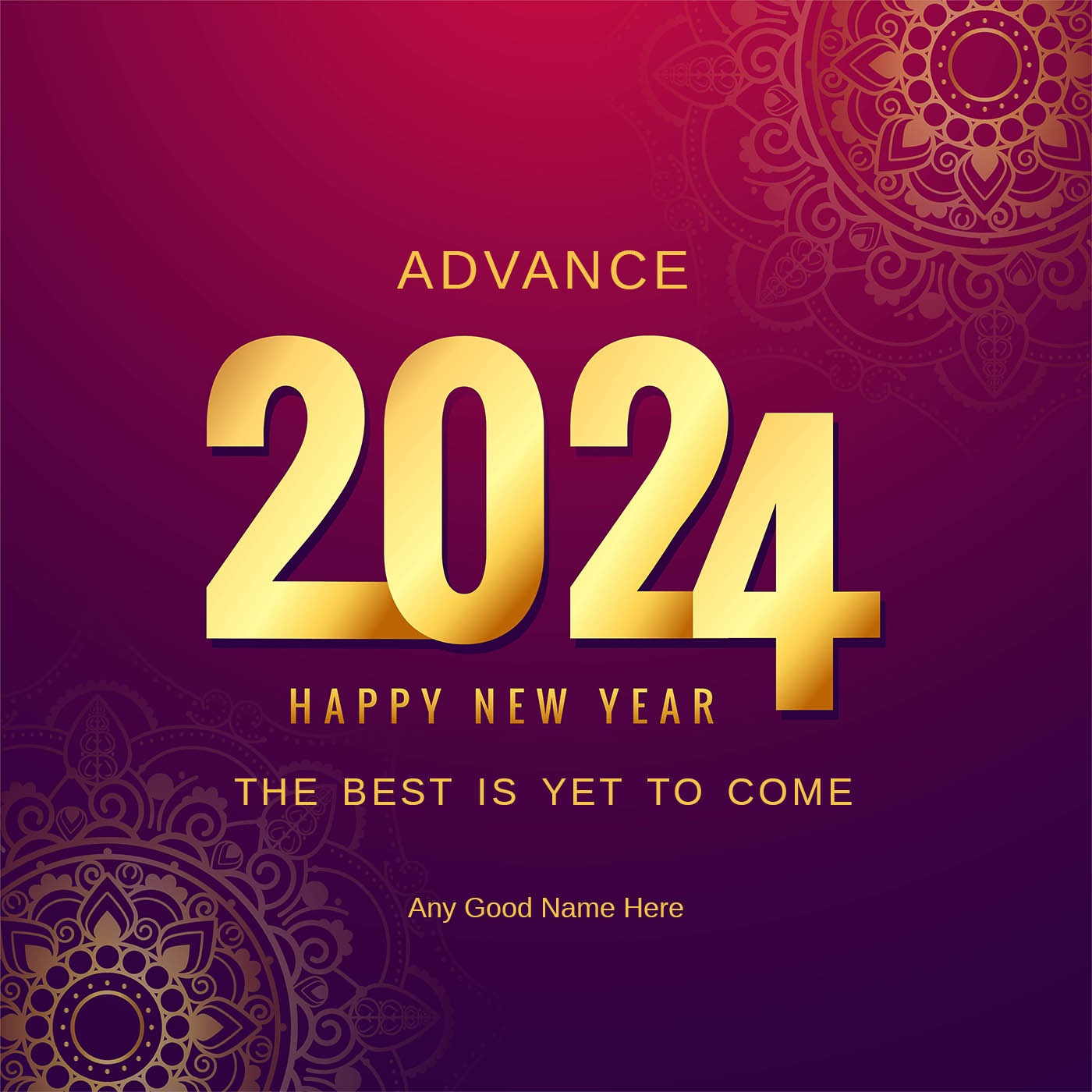 Advance Happy New Year 2024 Wishes with Name